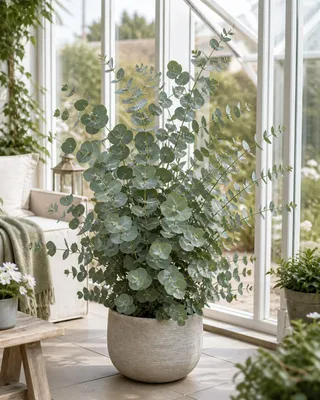 Zdjęcie produktu dla Eucalyptus Cinerea Silver Dollar ok. 60 cm – eukaliptus srebrzysty, roślina pachnąca, ozdobna roślina doniczkowa, częściowo mrozoodporna