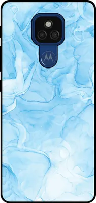 Obrázok produktu pre Smartphonica Puzdro na telefón vhodné pre Motorola Moto E7 Plus / G9 Play s mramorovou potlačou - TPU zadný kryt puzdro mramorový dizajn - svetlo modrá