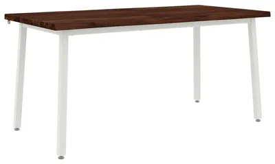 Immagine prodotto di Tavolo da pranzo con piano in legno massello di acacia, bordi naturali, dimensioni 160 x 90 x 75 cm