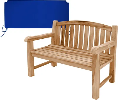 Produktbild von Gartenbank Bari Teak Massivholz XXL extra stark 120 cm Blau