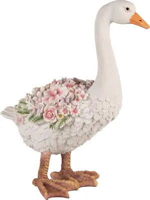 Produktbild von Clayre & Eef Figur Gans 45 cm Weiß Rosa Polyresin