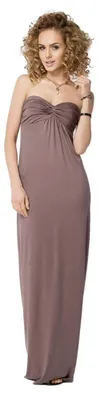 Produktbild von Damen Maxikleid Trägerloses Sommer; Cappuccino/S/M 36/38