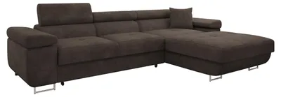 Produktbild von MIRJAN24 Ecksofa Torezio Mini, Stilvoll Eckcouch mit Bettkasten und Schlaffunktion, Einstellbare Kopfstützen, 280x170x70-90 cm (Farbe: Lumo 40, Seite: Rechts)