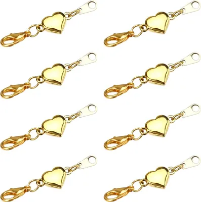Productafbeelding van Magnetische Sluitingen - Ketting Clips - Sieraden Maken - Hartvormig Design - 8 Stuks - Goud