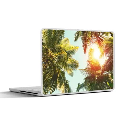 Produktbild von MuchoWow® Laptop Aufkleber Sticker Cover Palme - Sonne - Sommer 31x22.5 cm - Laptop-Deko