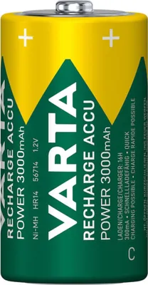 Produktbild von Varta -56714B, Wiederaufladbarer Akku, C, Nickel-Metallhydrid (NiMH), 1,2 V, 2 Stück(e), 3000 mAh