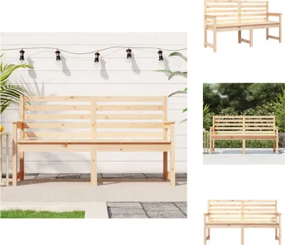 Obrázek produktu pro vidaXL Zahradní lavice 159,5x48x91,5 cm z masivního borovicového dřeva - Zahradní lavice