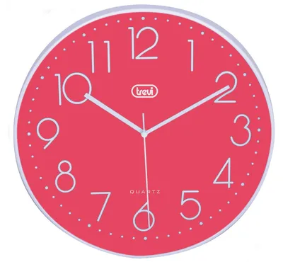 Wandklok 30 cm rund rosa Quarz analog leise tickend