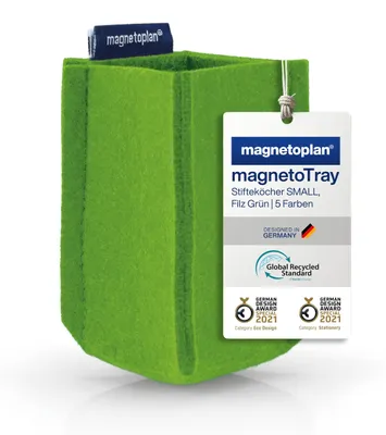 Produktbild von magnetoplan magnetoTray Small, Filz Grün | Magnetischer Stiftehalter