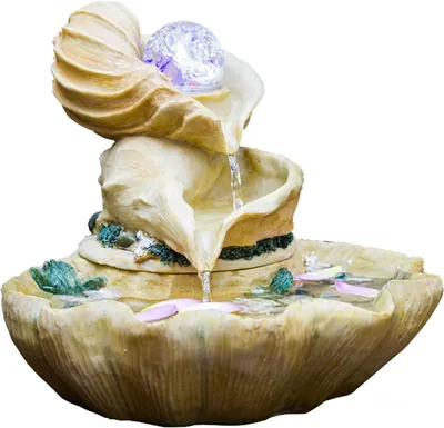 Produktbild von Zen-Meditationsbrunnen als Tischbrunnen mit Wasserfall-Effekt für Innenräume, Zuhause, Büro oder Schlafzimmer (25, 4 x 23, 4 x 21, 6 cm)