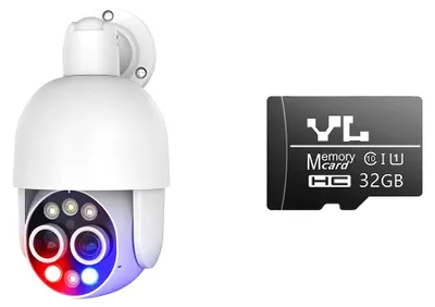 Image de Caméra de surveillance, double objectif 8 MP, reconnaissance humanoïde par IA, caméra 4K 8 MP, 32 Go