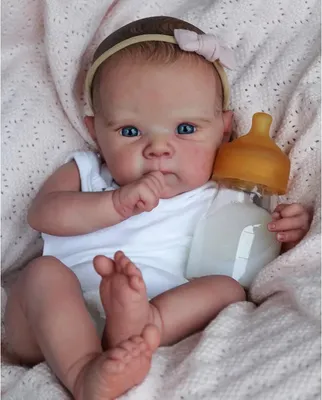 Produktbild von 45 cm großes Neugeborenen-Baby, Ganzkörper-Vinylsilikon, Bettie, lebensechtes Baby, mehrschichtige Bemalung, 3D-Haut mit sichtbaren Adern