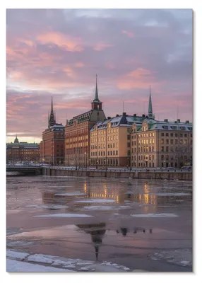 Produktbild von POSTER - 29x42 cm (A3) - Tesa - Stadtpanorama Sonnenuntergang Eisfragmente - Wandbild für Wohnzimmer Schlafzimmer & Flur, Modernes Poster Wanddeko, Ungerahmt
