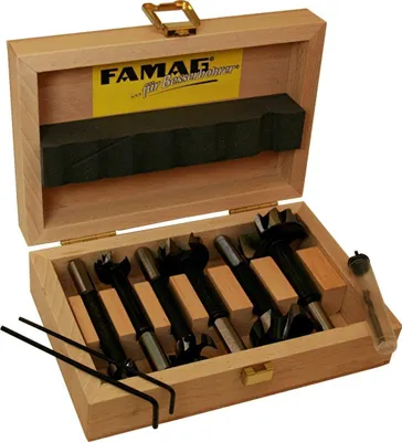 Produktbild von FAMAG Bormax 2.0 prima Staketenbohrersatz 5-teilig WS D=15,20,25,30,35mm im Holzkasten