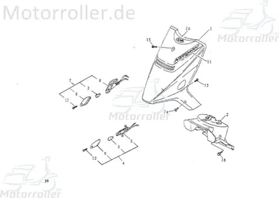 Produktbild von SMC Bundschraube Rex 50 Scooter Maschinenschraube 50ccm 2Takt Motorroller.de Flanschschraube Flansch-Schraube Maschinen-Schraube Bund-Schraube Service