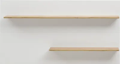 Produktbild von Wohnzimmer Wandpaneel CRISP-61 in weiß mit Absetzungen in Wotan Eiche Nb., B/H/T: ca. 155/80/20 cm