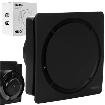 Zdjęcie produktu dla EBERG NUO 100 B Wentylator Łazienkowy 100 mm Klapa Zwrotna Czarny