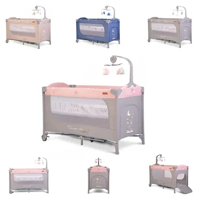 Produktbild von Cangaroo Reisebett Once upon a time, 2 Ebenen, Seiteneingang, Matratze, Mobile rosa