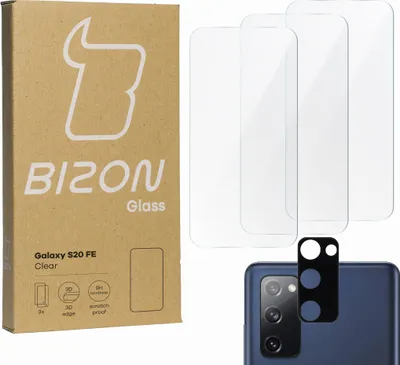 Produktbild von Szkło hartowane Bizon Glass Clear - 3 szt. + obiektyw, Galaxy S20 FE