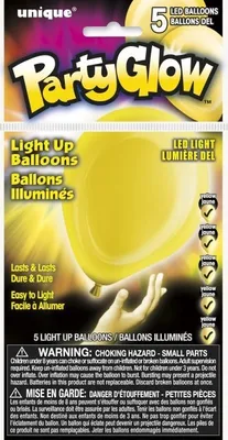 Produktbild von 5 Stück gelbe LED Ballons ca. 25 cm