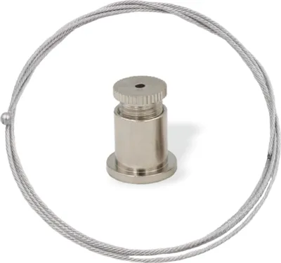 Produktbild von Abhängeset ohne Drahtseilhalter / Gripper für mittlere Lasten, Ø 1,5 mm | vernickelt | Länge 1500 mm
