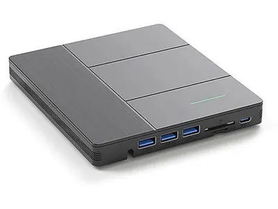 Immagine prodotto di ZELURXX 7-in-1 Masterizzatore DVD Blu-ray esterno USB 3.0/Tipo-C con lettore di schede SD/TF e hub USB, nero