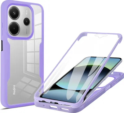 Produktbild von Schutzhülle für Xiaomi Redmi Note 14 5G, Eingebautem Displayschutz 360 Grad Komplettschutz Handyhülle Lila