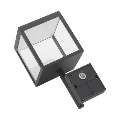 Produktbild von Lucande LED-Wandleuchte Cube, anthrazit, Glas, 37cm, IP54