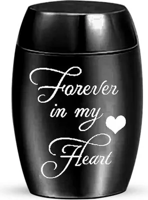Immagine prodotto di Elegante mini urna per ceneri - 10 ml - 25*16 mm - Urna commemorativa per animali e persone - Nero