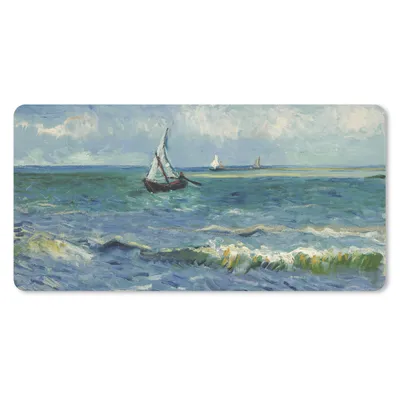 Produktbild von MuchoWow® Mauspad Mousepad Meereslandschaft bei Les Saintes-Maries-de-la-Mer - Vincent van Gogh 60x30 cm - Mousepads - Maus Mat - Pad - Mausunterlage - Nachhaltig