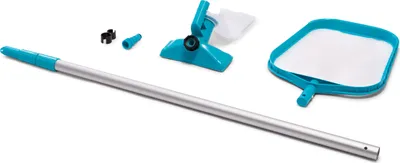 Produktbild von Intex Skimmer Pool Reinigungsset Bodensauger Kescher Teleskopstange 28002, 3 Teile Set, Teleskopstiel 2,39m