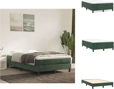 Obrázok produktu pre vidaXL Box spring bed dark green 120x200 cm velvet - Postele a rámy postelí