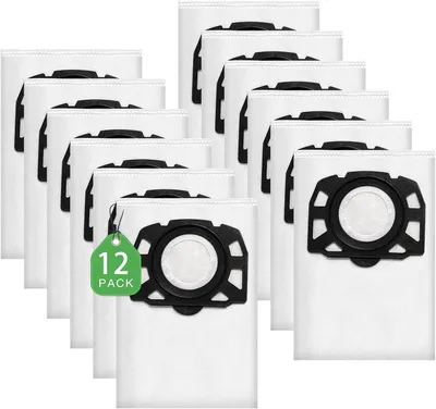 Produktbild von 12 Stück KFI 487 Staubsaugerbeutel für Kärcher WD4,WD5,WD6,WD5P,WD6P, MV 4, MV 5, MV 6,für Kärcher 2.863-006.0,Vliesfilterbeutelbeutel Filtertüten für Nass & Trockensauger, Weiß