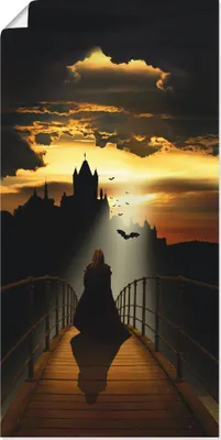 Produktbild von ARTland Poster Der Mönch auf dem Weg zur Burg Größe: 50x100 cm