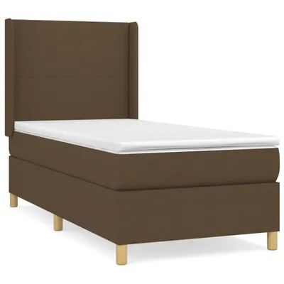 Produktbild von vidaXL Boxspringbett mit Matratze Dunkelbraun 90x200 cm Stoff