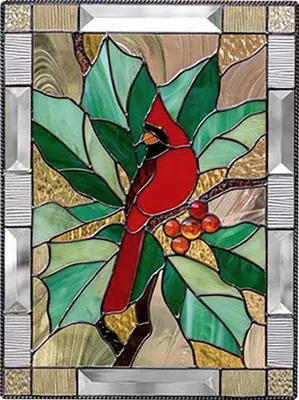 Image de Panneau de vitrail cardinal suspendu pour décoration murale