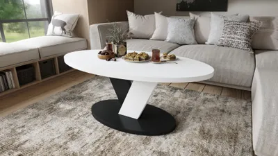 Produktbild von Design Couchtisch Lova oval 110x45x60 cm Wohnzimmertisch ovaler Tisch Sofatisch