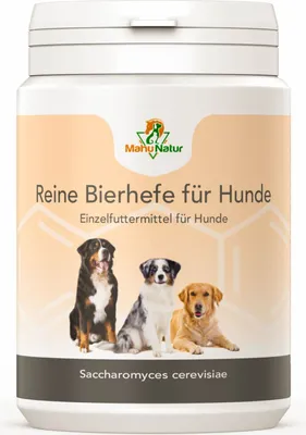 Produktbild von Reine Bierhefe Hund 400g I Pulver für Hunde, Katzen & Pferde I Naturprodukt für Haut und schönes Fell I Reich an B, E & H-Vitaminen