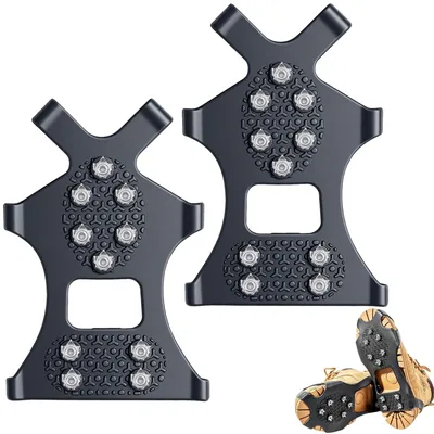 Productafbeelding van Klimijzers Schoenspikes - Antislip spikes - 10 spikes roestvrij staal - Middelgrote maat (36-41)