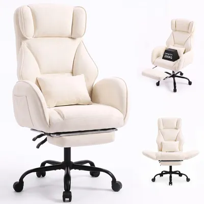 Produktbild von OYAJIA Gaming Stuhl 200kg Bürostuhl mit Fußstütze, CHENILLE-STOFF für Home Office, 135° Verstellbare Rückenlehne, Extra Breiter Sitz für Schneidersitz