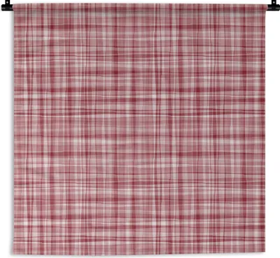 Produktbild von MuchoWow® Wandteppich Wandbehang Muster - Rot - Wellen 150x150 cm Tapisserie Dekoration Wandtuch - Wohnaccessoires - Modernes