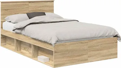 Produktbild von vidaXL Bettrahmen Sonoma 120 x 200 cm Massives Kiefernholz
