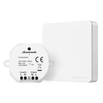 Produktbild von DEWENWILS Funkschalter Set mit Fernbedienung, Lichtschalter, 2300W, Weiß