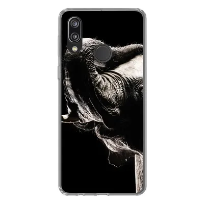 Produktbild von MuchoWow® Handyhülle Schutzhülle Hülle für Huawei P20 Lite (2020) Elefant - Schwarz - Tiere - Porträt Silikon Softcase Handy Hülle - Kartenhalter