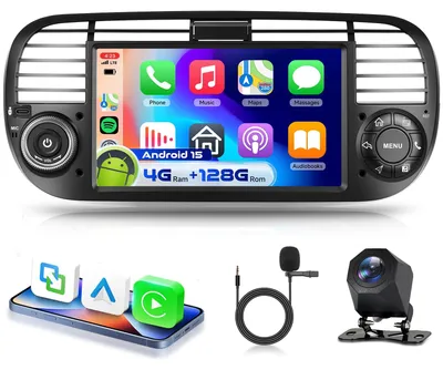 Obrázok produktu pre 7-palcové autorádio pre vozidlá FIAT 500 modelov 2007-2014 s podporou 4G a 128G pamäte
