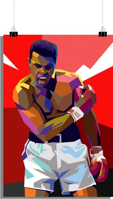 Produktbild von Muhammad Ali Poster - Boxen Poster - Boxlegende Poster - Abstraktes Poster - 61x91cm - Perfekt zum Einrahmen