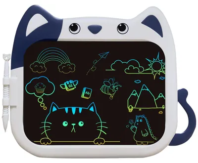 Produktbild von JOEAIS LCD Schreibtafel 10 Zoll Katze Blau Maltafel Zaubertafel Kinder Spielzeug