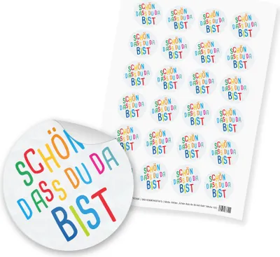 Produktbild von itenga 24x Sticker "Schön dass du da bist Kids" (Motiv 157)