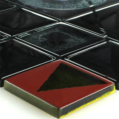 Produktbild von Glasmosaik Fliesen Effekt Schwarz Metallic