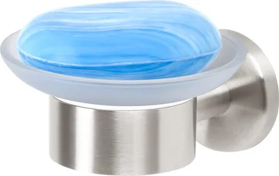 Produktbild von bremermann Bad-Serie PIAZZA - Seifenschale, Seifenhalter aus Glas und Edelstahl, matt